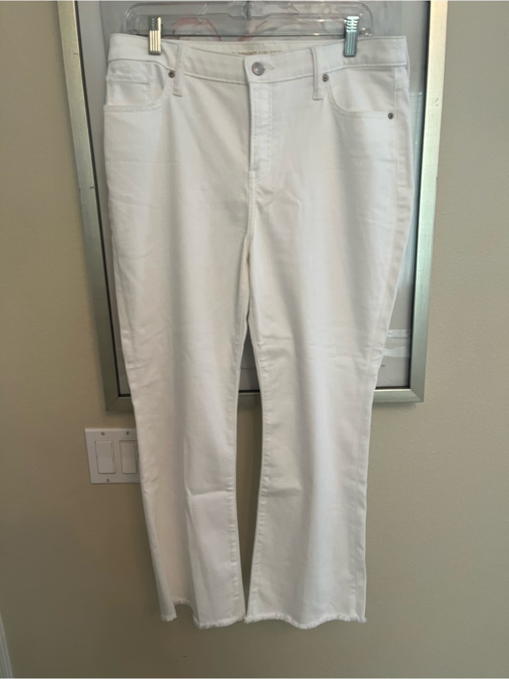 Chico's White So Slimming® Girlfriend Kick Flare Jeans